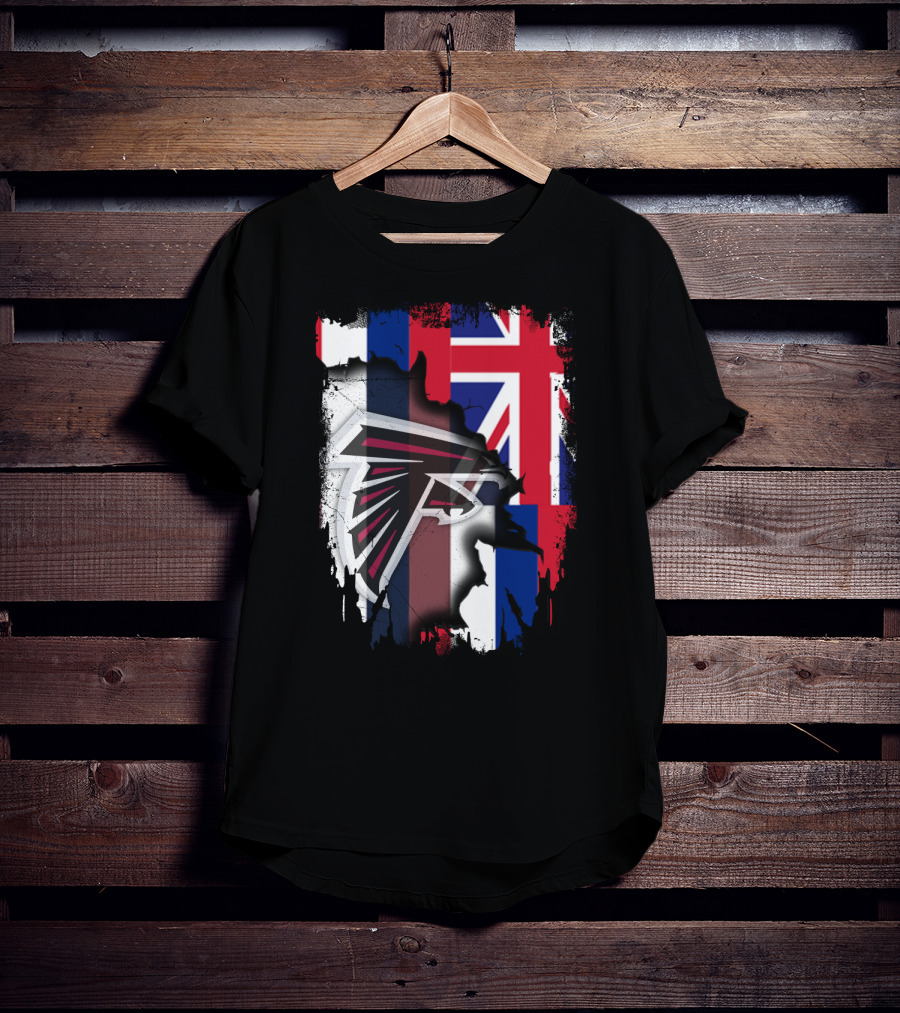 Hawaii Flag Blended With Atlanta Falcons Logo Together T-Shirt