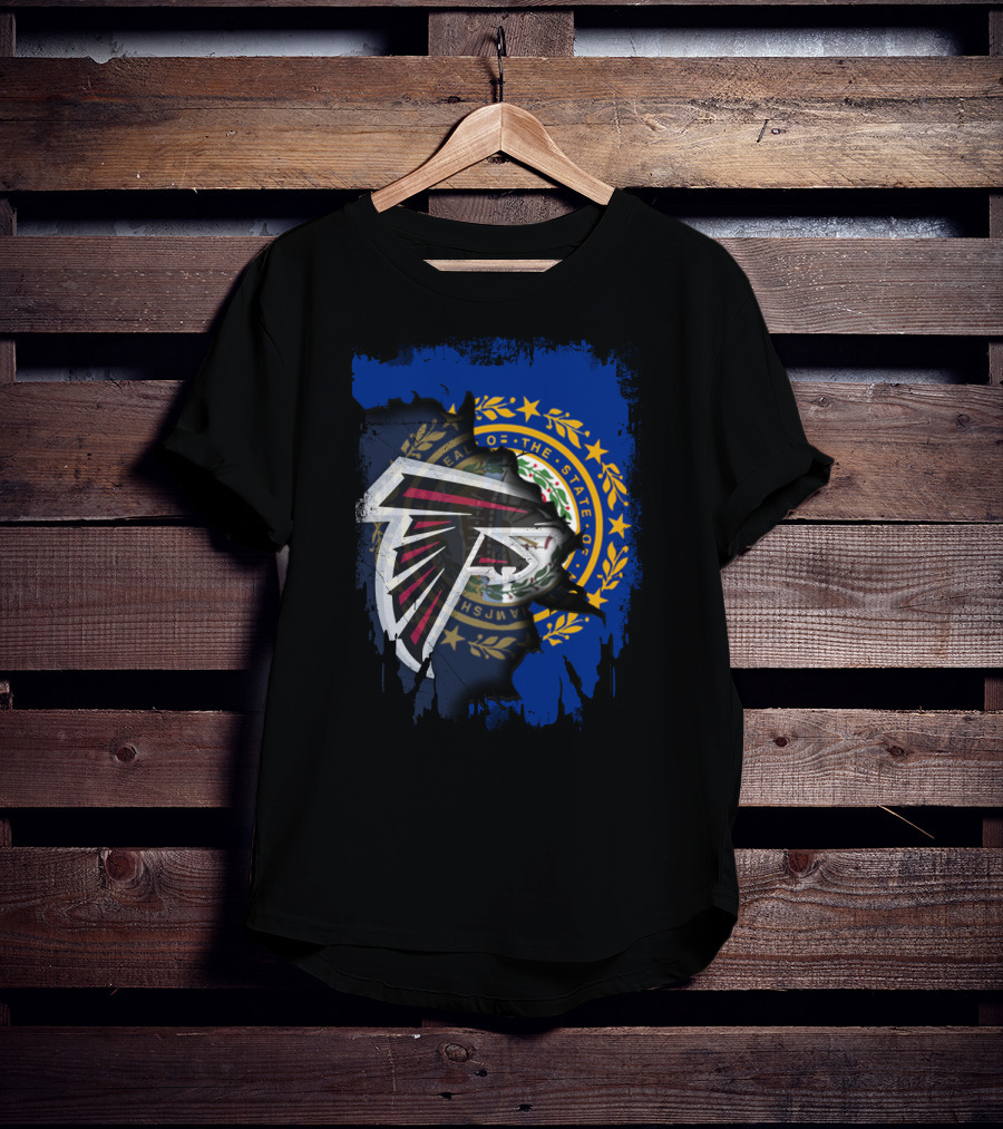 New Hampshire State Seal And Atlanta Falcons Logo Harmony T-Shirt