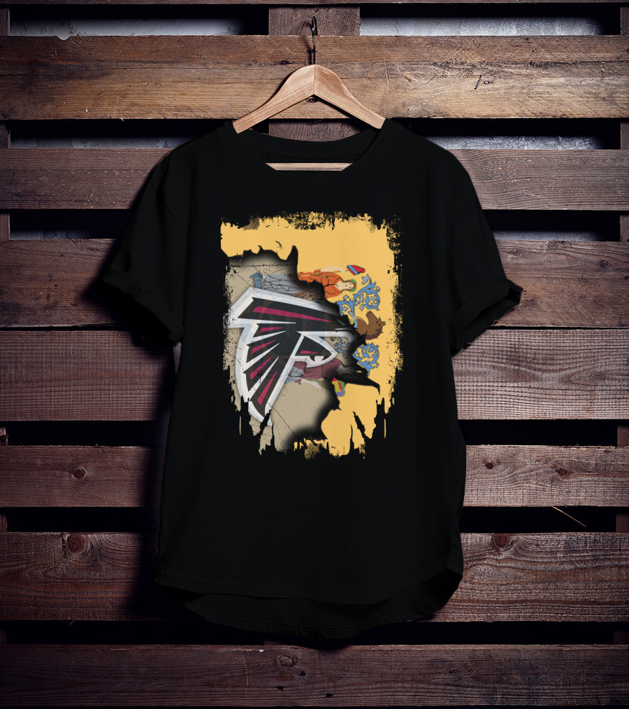 Together New Jersey With Falcons Atlanta Football Logo And State Flag Burst T-Shirt