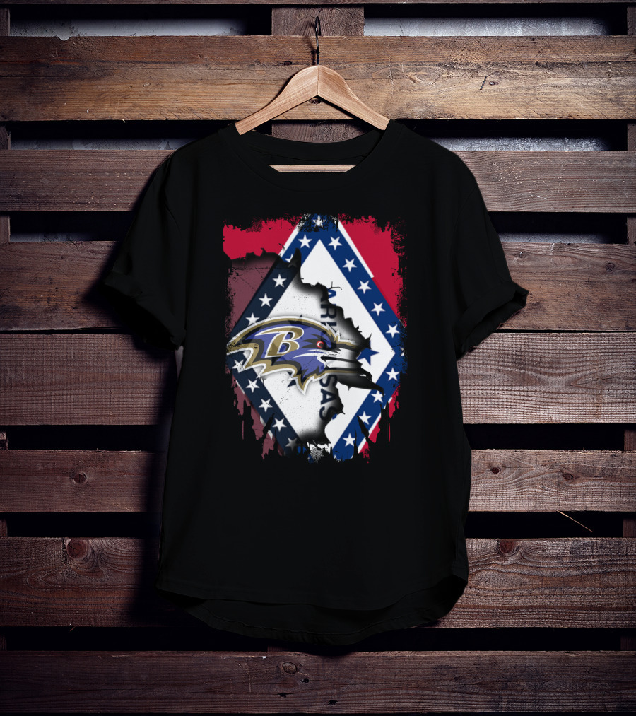 Arkansas State Pride With Baltimore Ravens T-Shirt