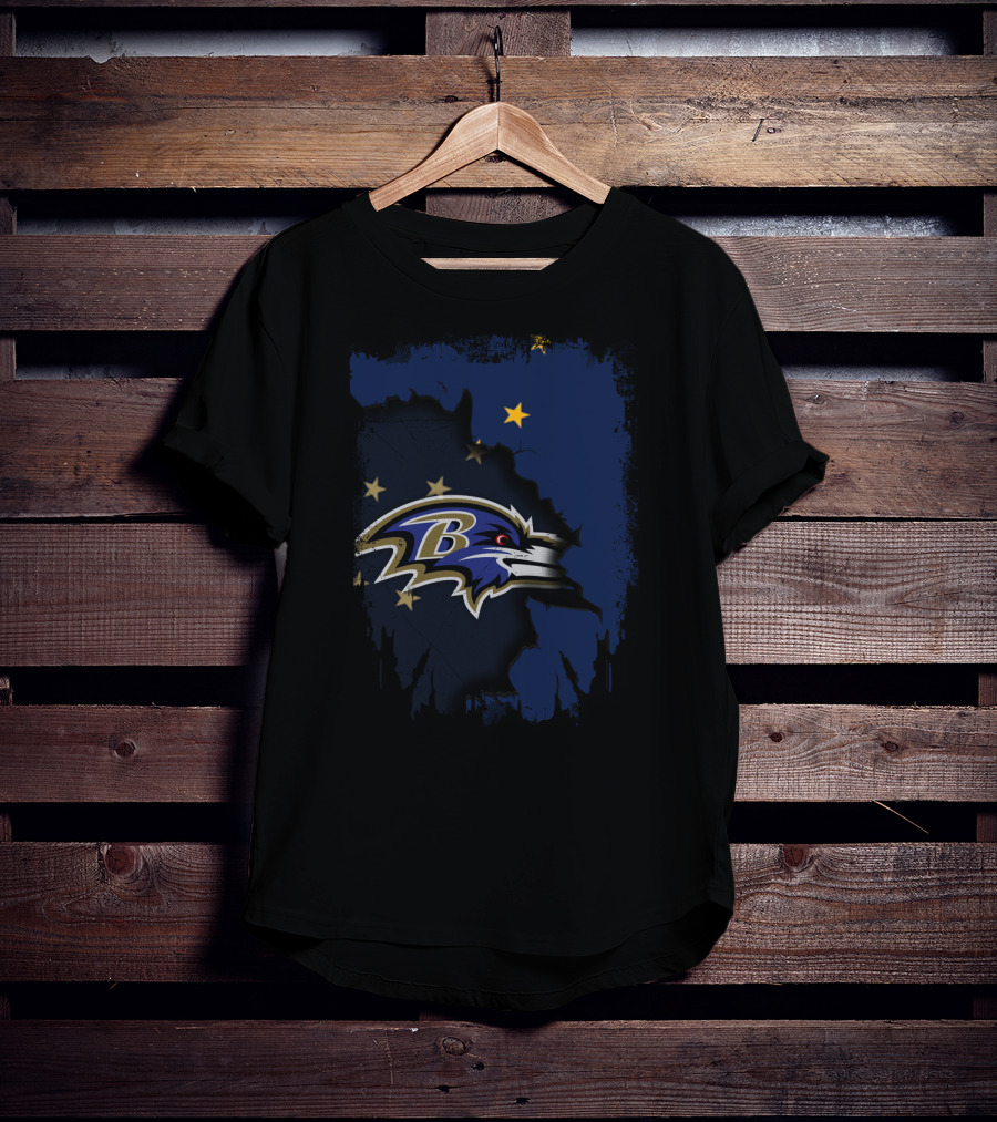 Together Alaska Ravens With Stars And Map T-Shirt