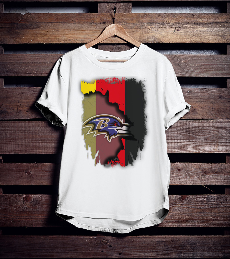 Germany Flag With Baltimore Ravens T-Shirt