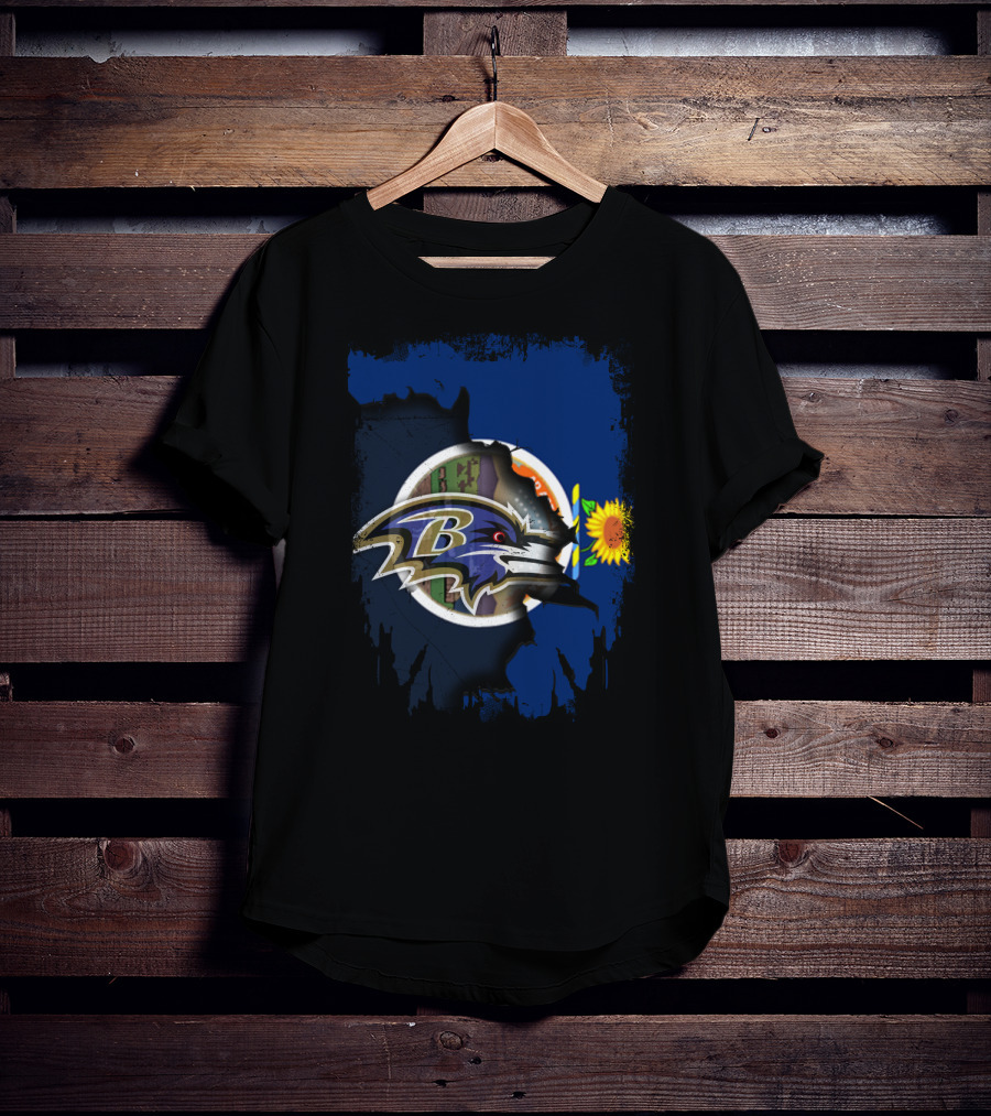 Kansas State Pride With Sunflower And Ravens T-Shirt