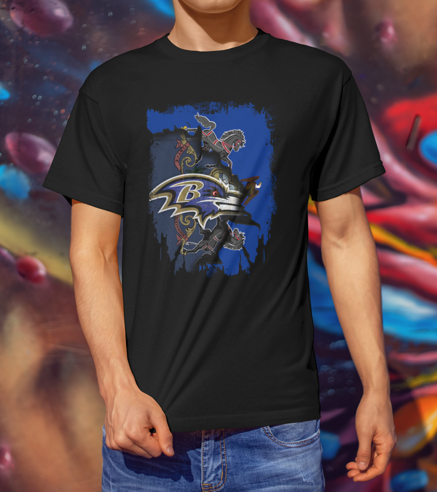 Baltimore Ravens Pennsylvania Pride With Heraldic Lions T-Shirt