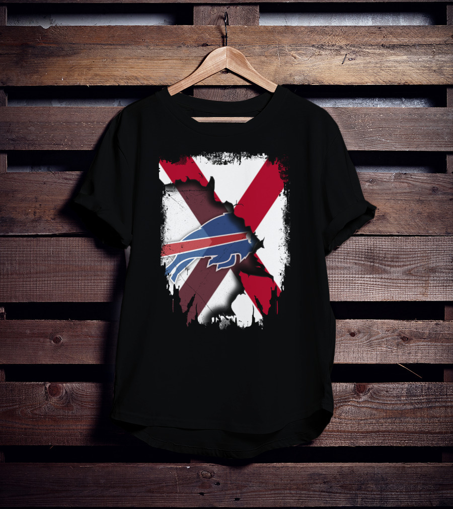 Alabama Buffalo Bills Crossover Flag T-Shirt