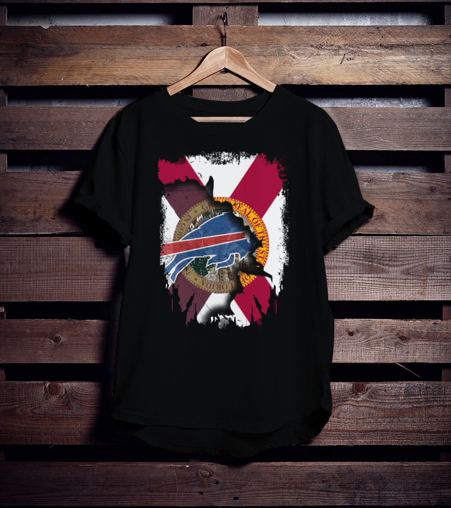 Florida State Seal And American Football Buffalo Symbol Together T-Shirt