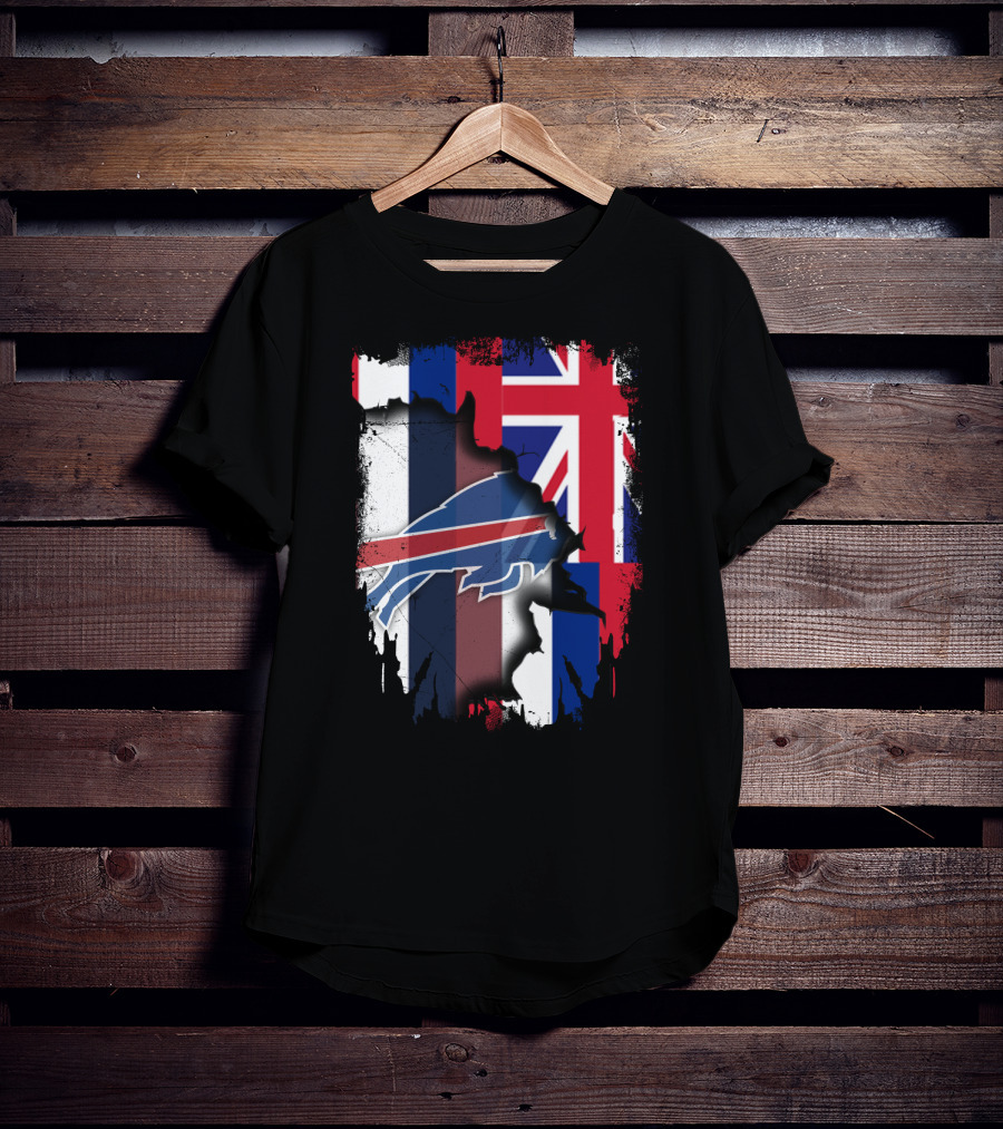 Together Hawaii With Buffalo Bills UK Flag Fusion T-Shirt