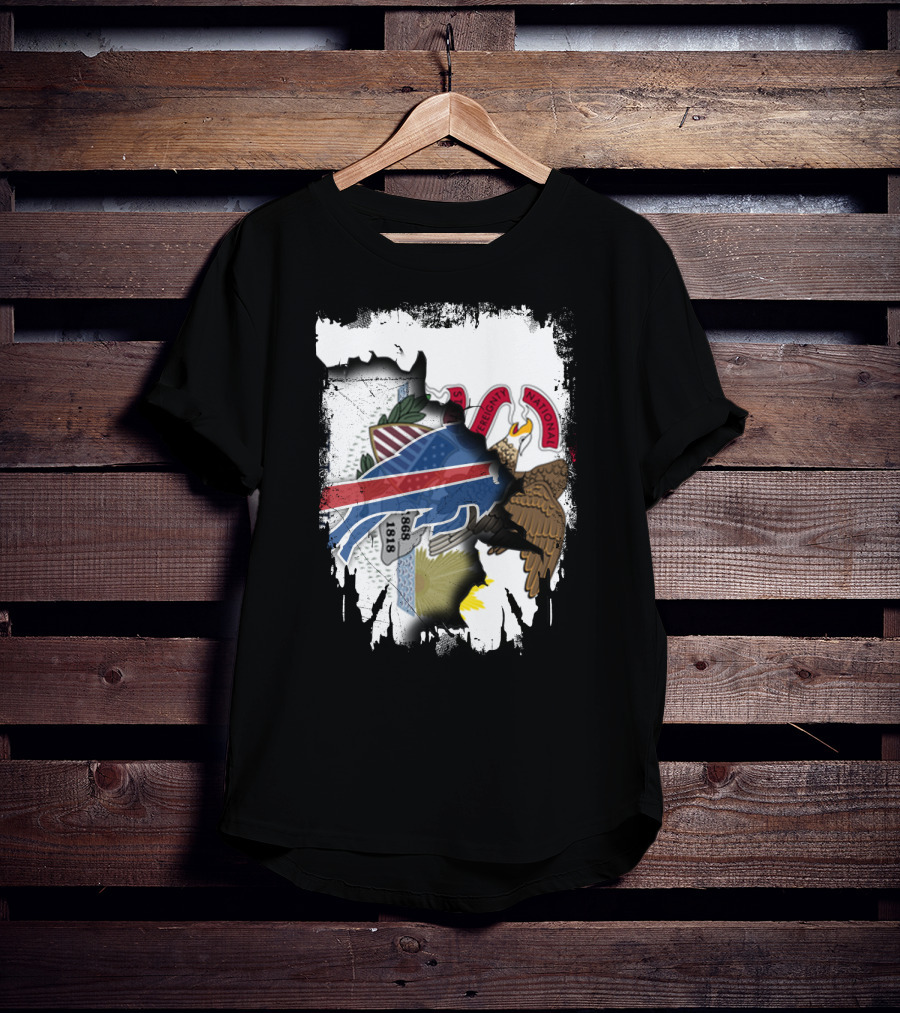 Illinois State Seal And Buffalo Bills Logo Together T-Shirt
