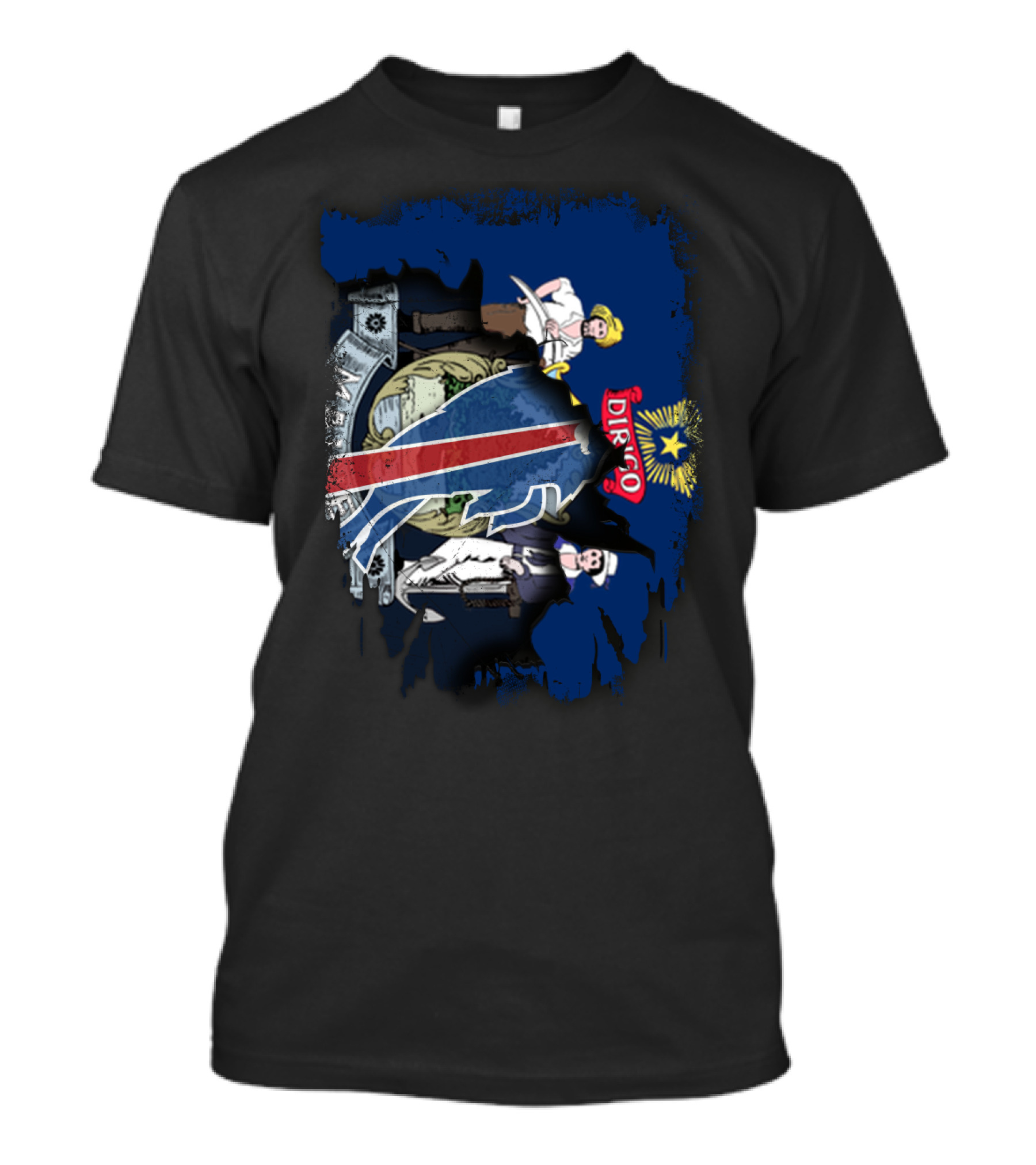 Together Maine Dirigo Buffalo Bills Logo Crest T-Shirt