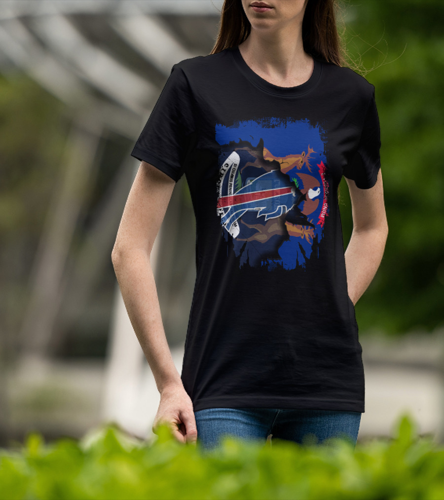 Together Michigan Buffalo Bills Fusion Icon Flag T-Shirt