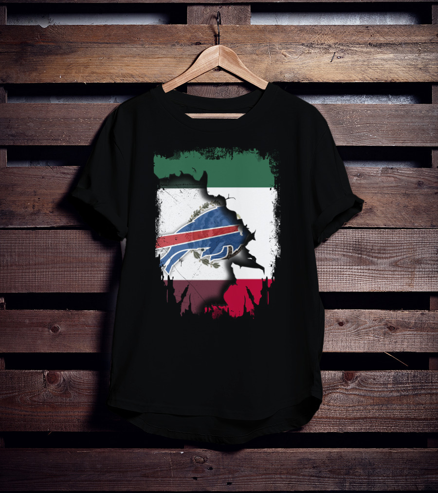 Together Mexico Buffalo Bills Flag Fusion T-Shirt