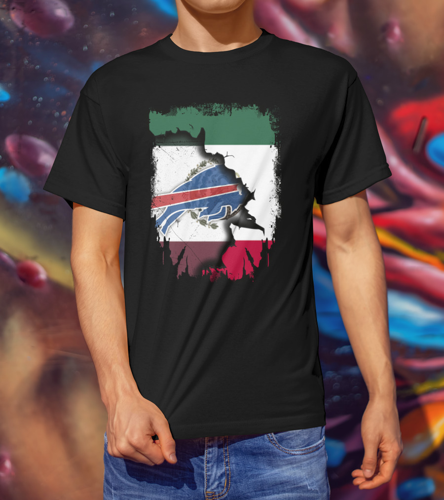 Together Mexico Buffalo Bills Flag Fusion T-Shirt