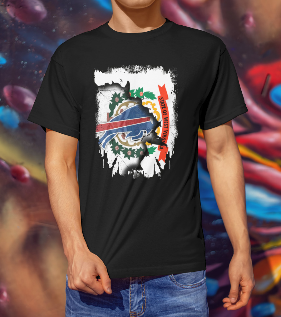 State Of West Virginia Buffalo Symbol With Bills Collaboration T-Shirt