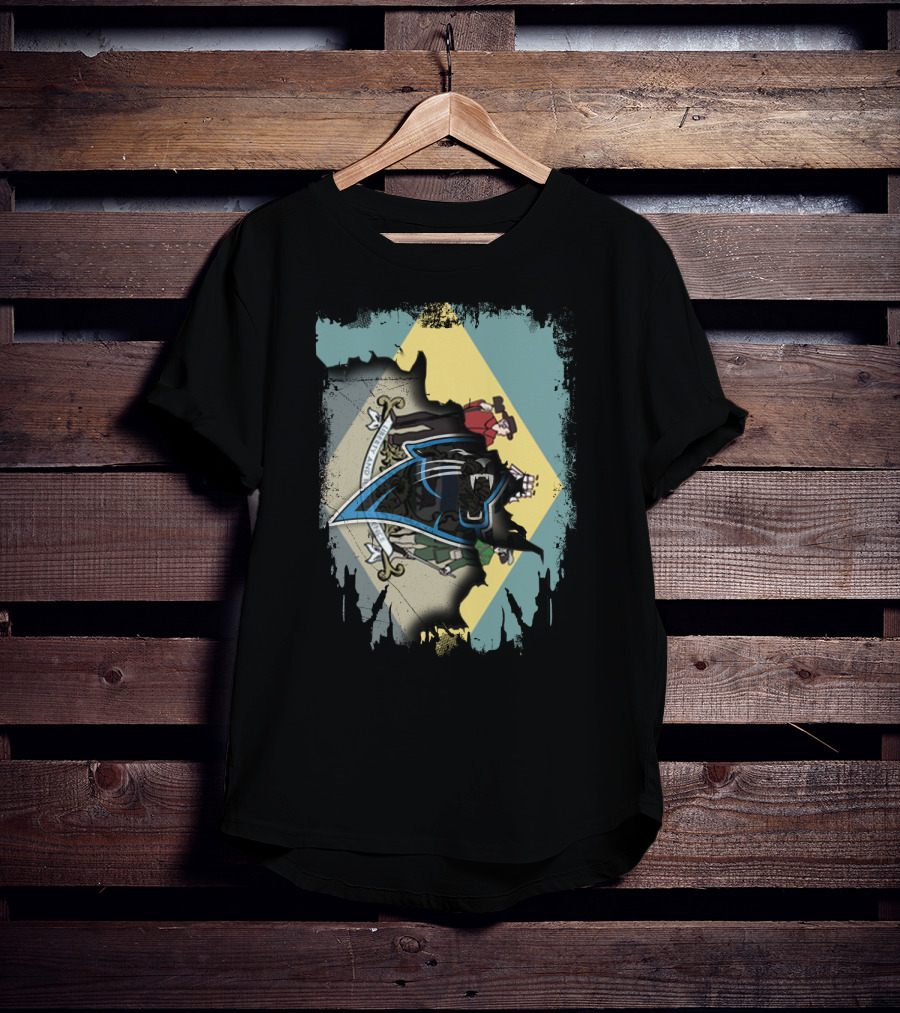 Delaware State Seal And Carolina Panthers Integration T-Shirt