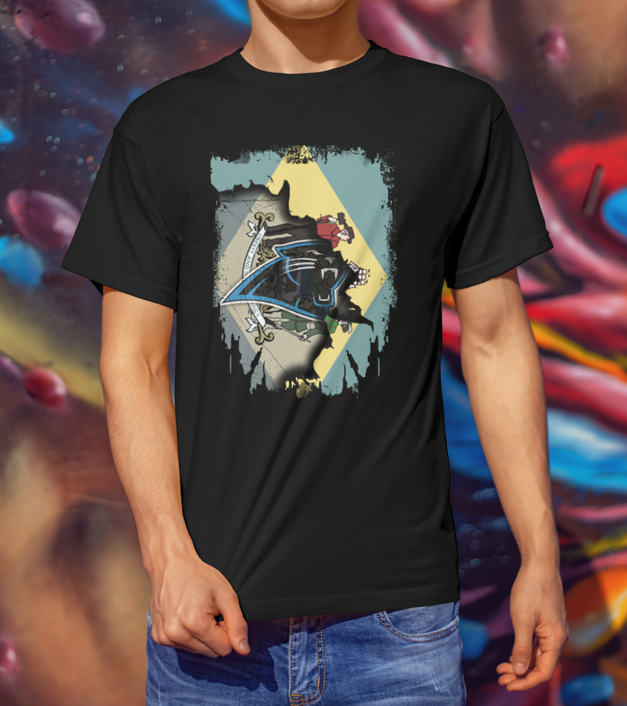 Delaware State Seal And Carolina Panthers Integration T-Shirt