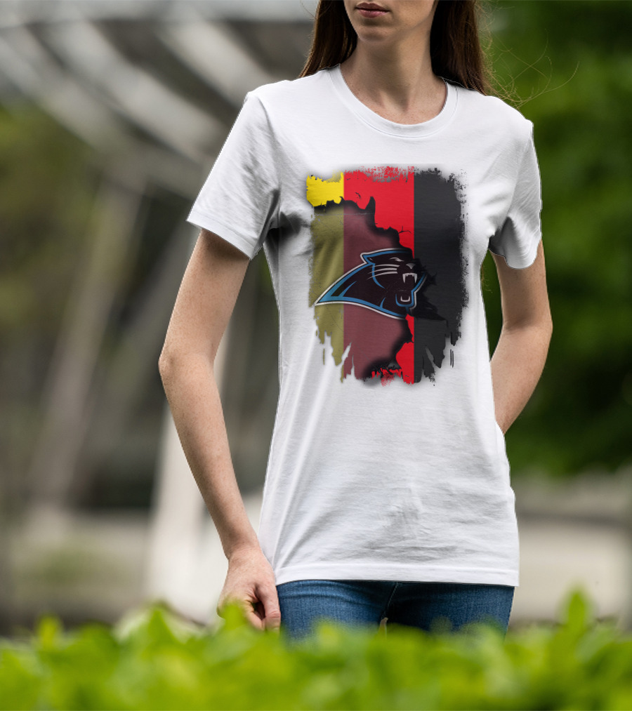 Germany Flag With Panthers Logo Together T-Shirt