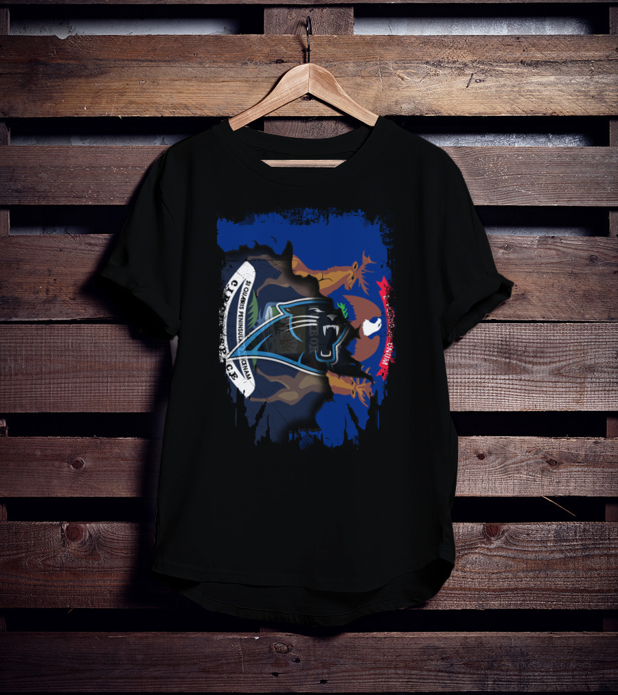 Together Michigan With Panthers Logo And Michigan State Flag Elements T-Shirt