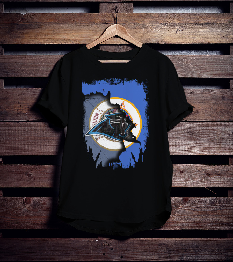 Together Minnesota With Carolina Panthers Logo And Minnesota State Seal T-Shirt