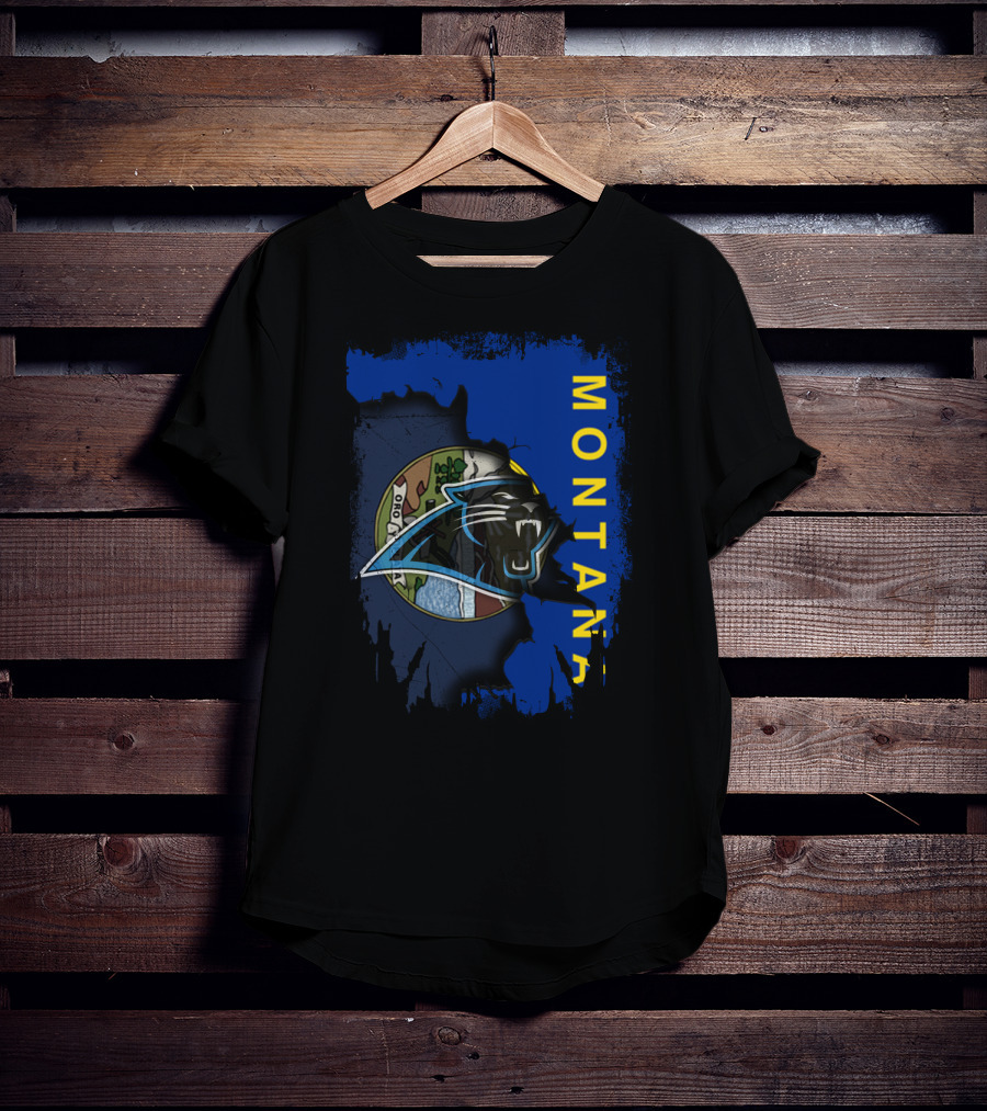 Montana Panthers Collaboration With Blue Claw Design Overlay T-Shirt