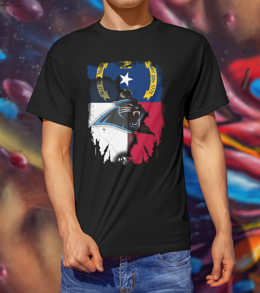 Together North Carolina With Panthers State Flag April 1776 May 1775 T-Shirt