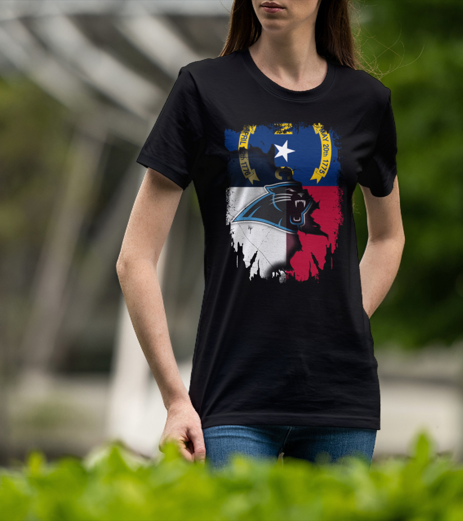 Together North Carolina With Panthers State Flag April 1776 May 1775 T-Shirt
