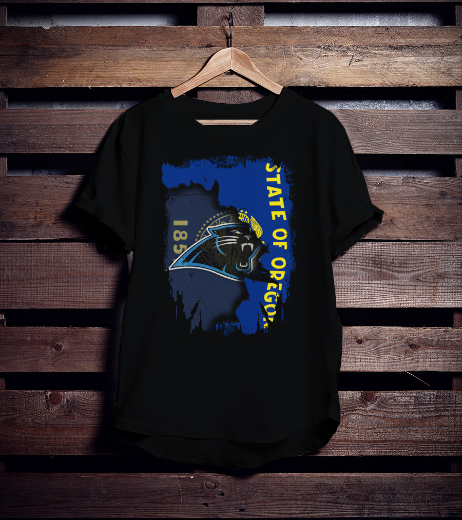 State Of Oregon Panthers Logo 1859 Flag T-Shirt