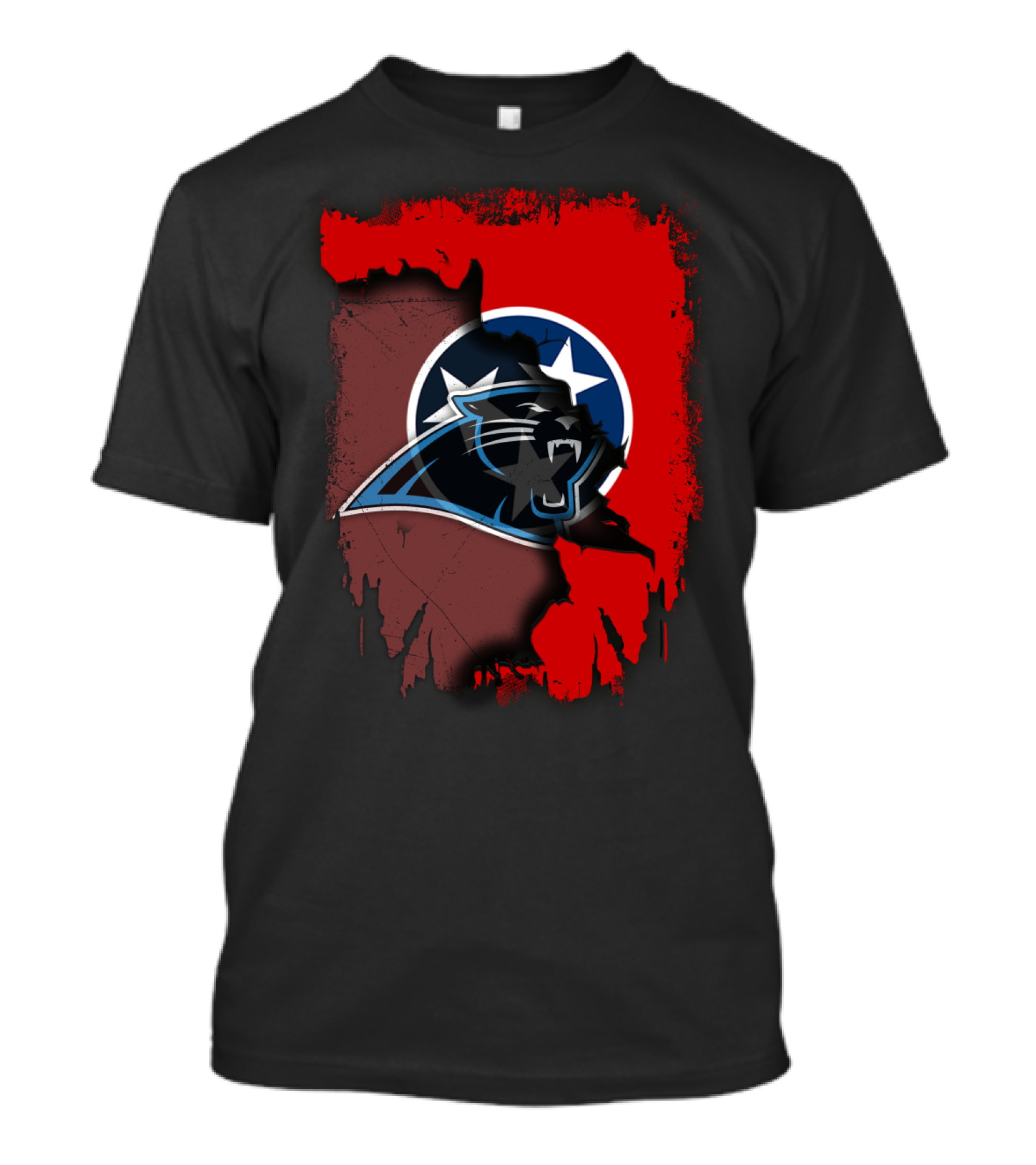 Tennessee Panthers Collaboration With State Flag Elements T-Shirt