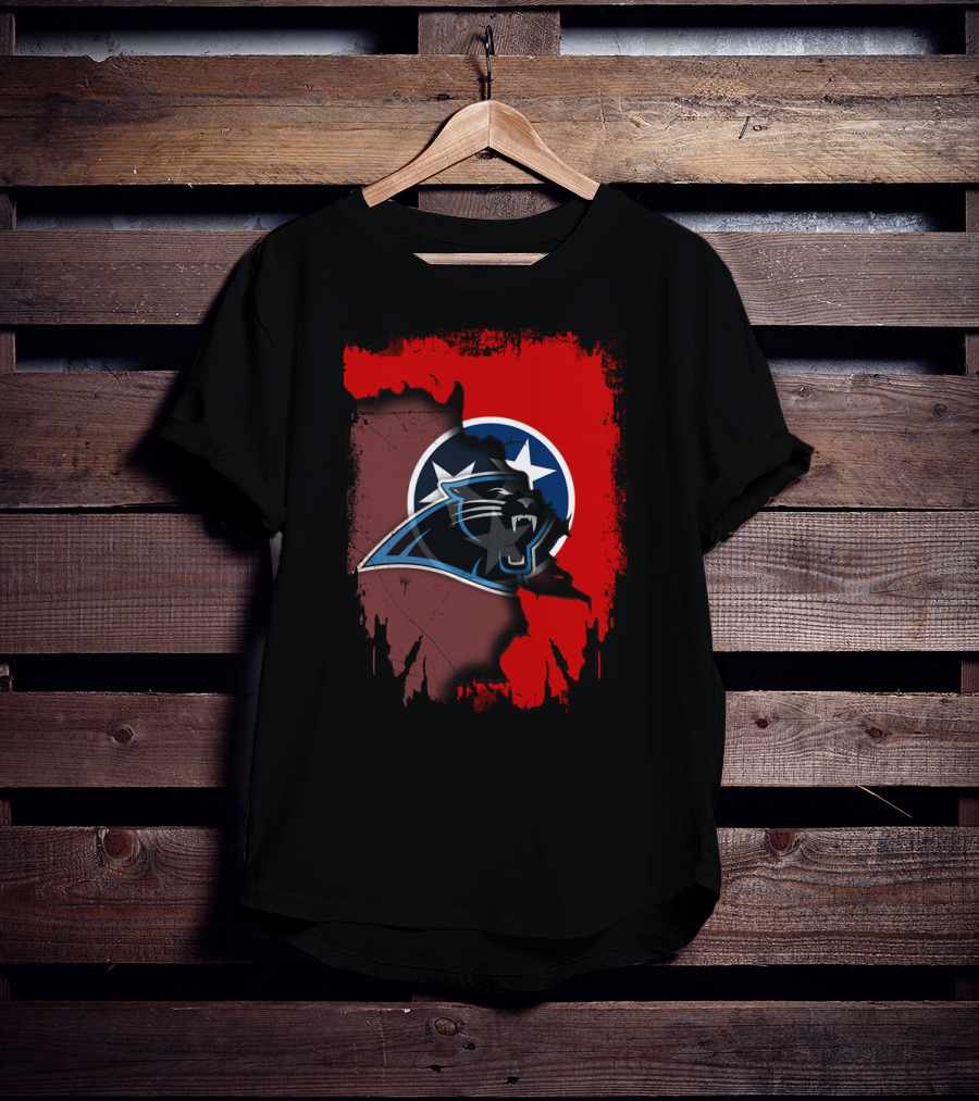 Tennessee Panthers Collaboration With State Flag Elements T-Shirt