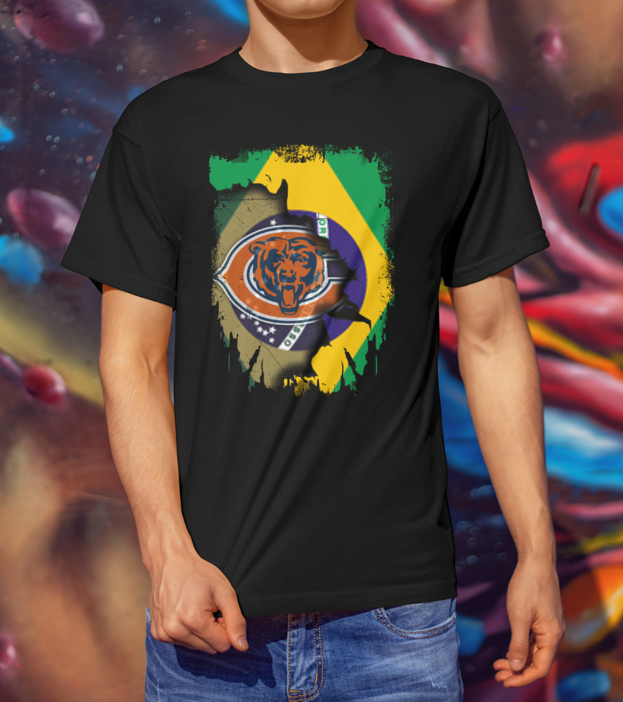 Together Brazil With Bears Logo And Flag Fusion T-Shirt