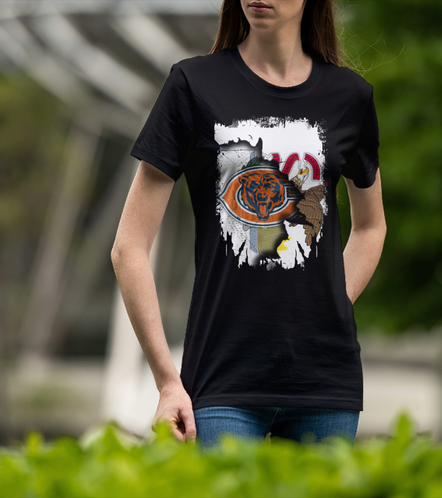 Illinois Pride With Chicago Bears And State Seal T-Shirt