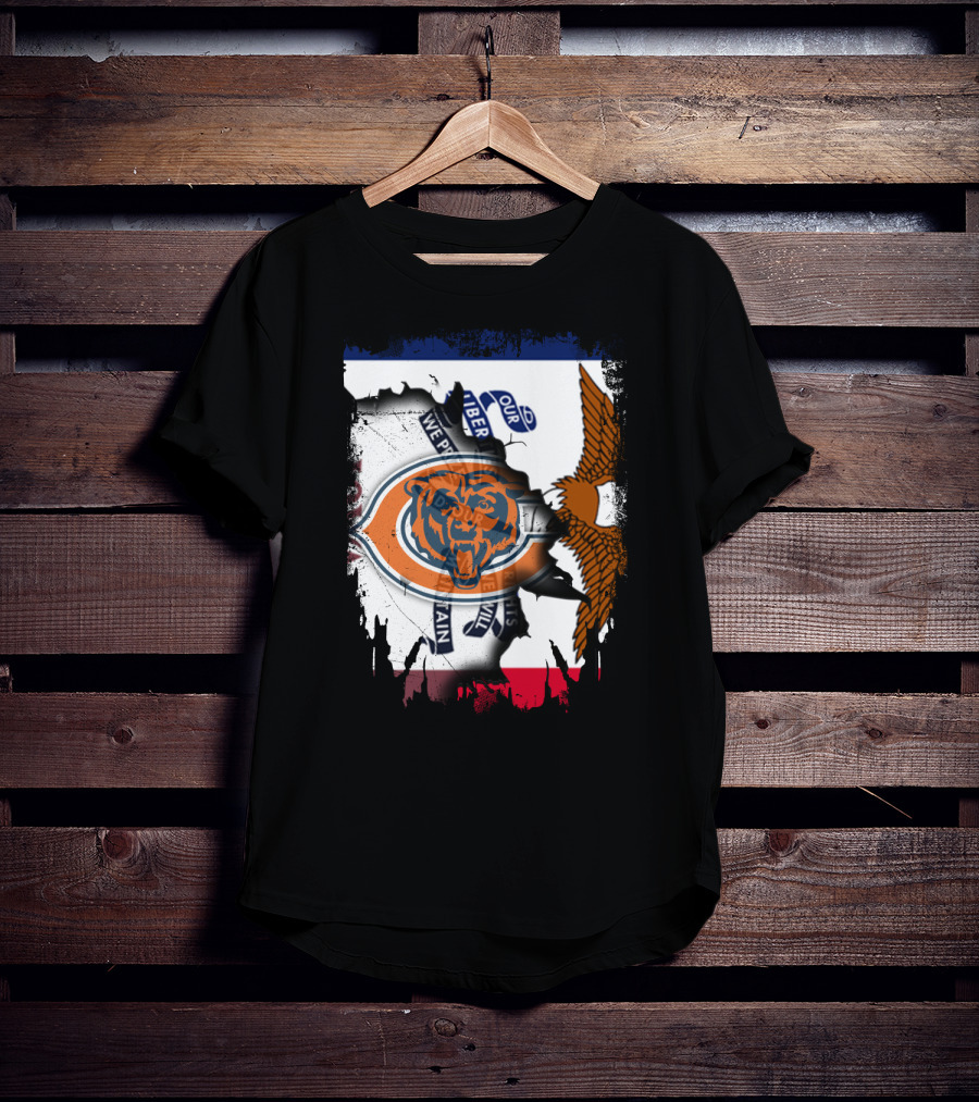 Chicago Bears Iowa Pride USA Flag Eagle Patriot T-Shirt