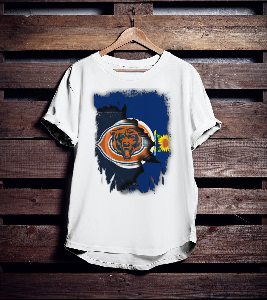 Kansas Sunflower With Chicago Bears T-Shirt