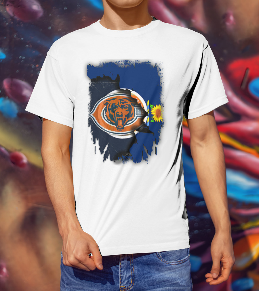 Kansas Sunflower With Chicago Bears T-Shirt