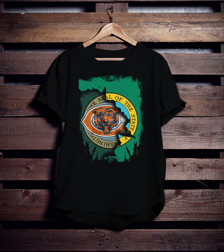 Together Washington Seal With Chicago Bears Logo Integration T-Shirt