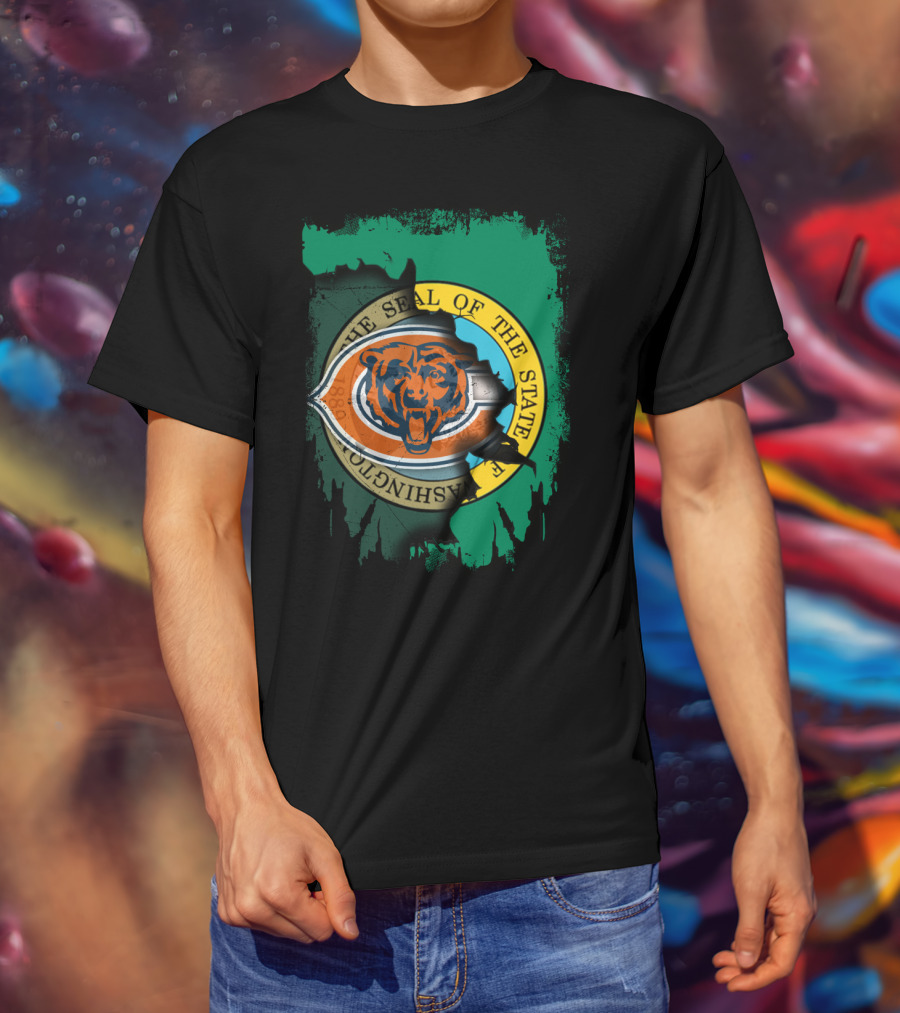 Together Washington Seal With Chicago Bears Logo Integration T-Shirt