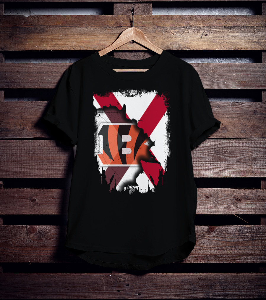 Together Alabama Red X With Cincinnati Bengals Stripes T-Shirt