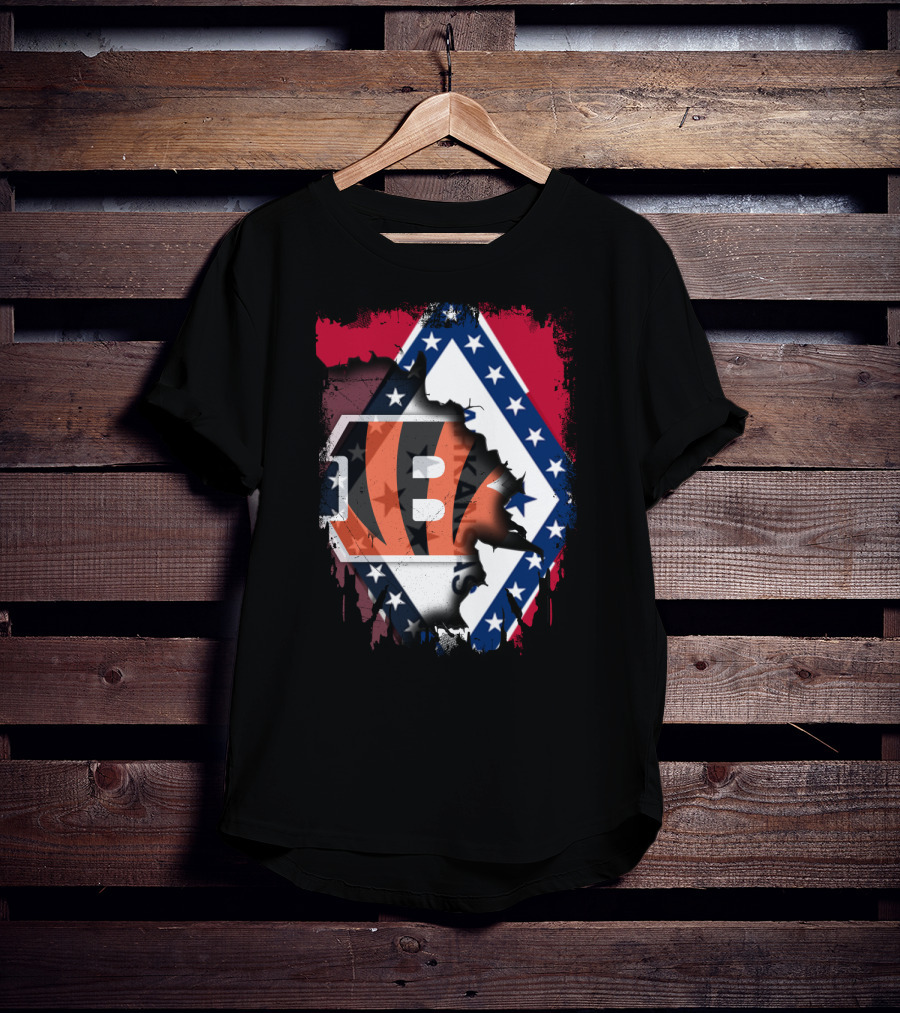 Arkansas Flag Merged With Cincinnati Bengals T-Shirt