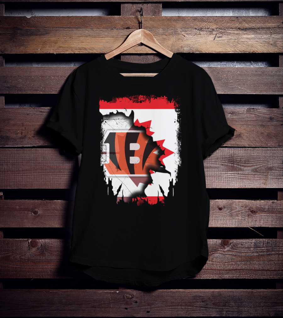 Together Canada With Cincinnati Bengals Flag Fusion T-Shirt