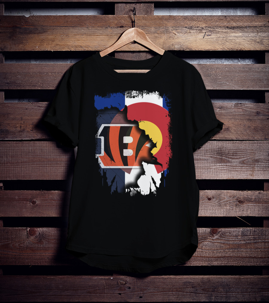 Colorado Bengals Logo With State Flag Elements T-Shirt