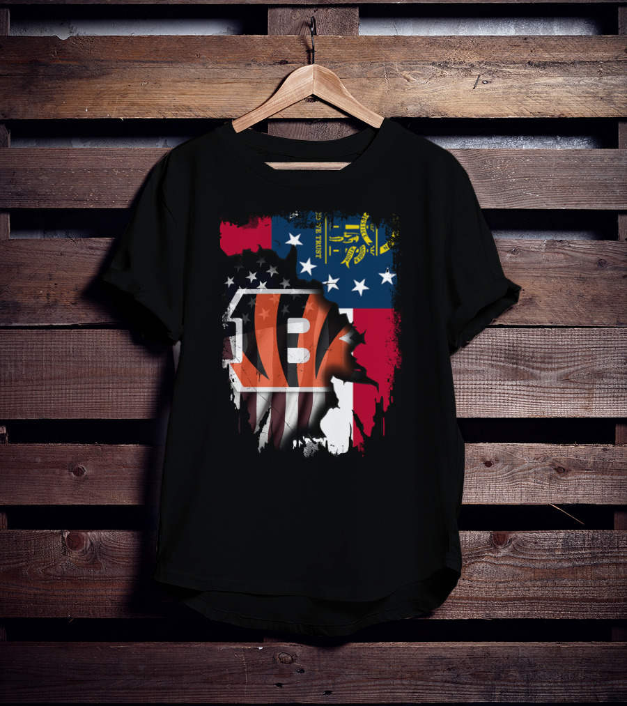 Georgia Flag And Bengals Logo Together T-Shirt