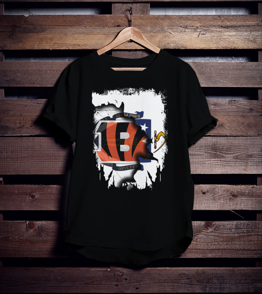 Massachusetts Together With Bengals Iconic Fusion T-Shirt