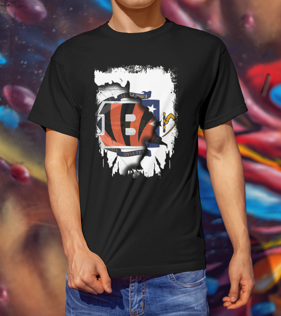 Massachusetts Together With Bengals Iconic Fusion T-Shirt