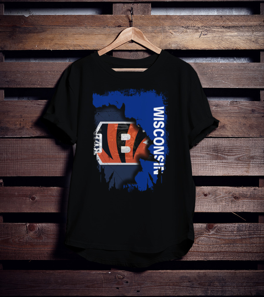 Wisconsin Pride With Cincinnati Bengals Logo Integration T-Shirt