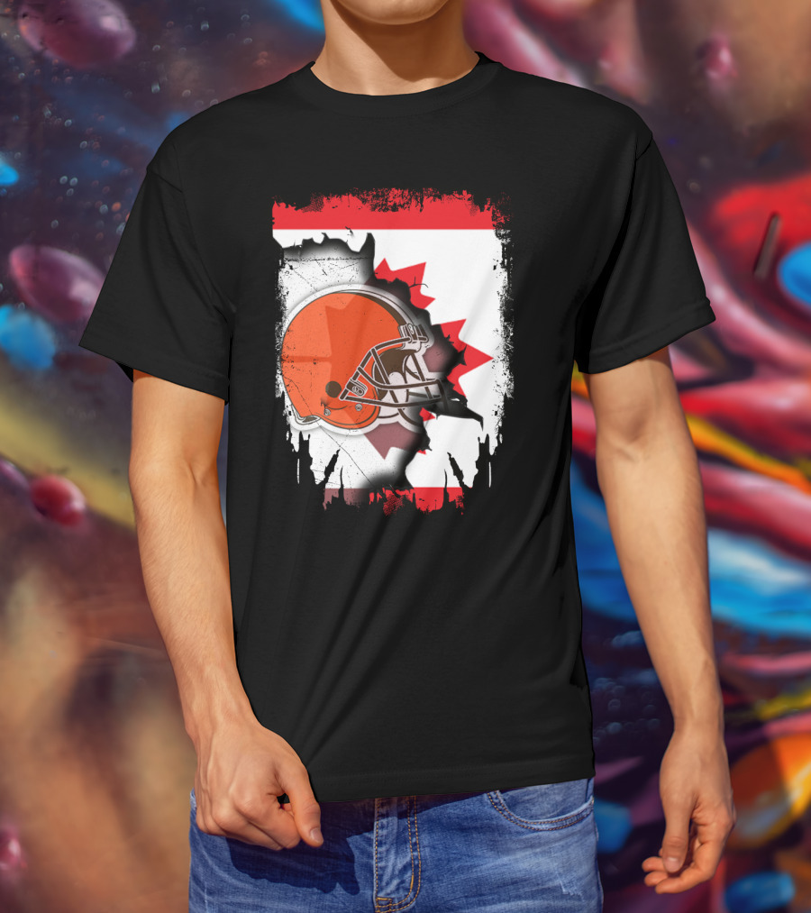 Canada And Browns Helmet T-Shirt