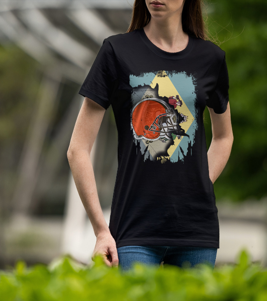 Delaware Meets Browns Helmet Collaboration T-Shirt