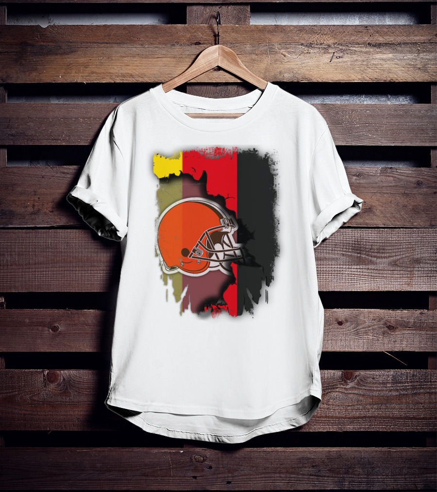 Germany Flag With Cleveland Browns Helmet T-Shirt