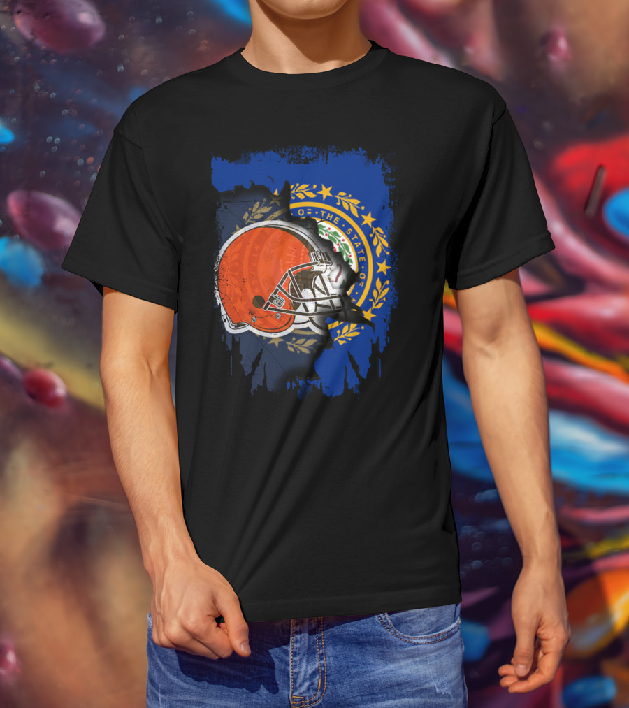Together New Hampshire With Browns Helmet And State Seal Integration T-Shirt