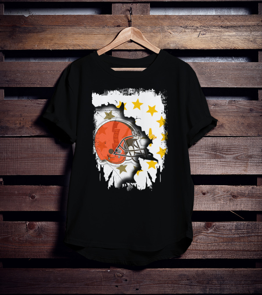 Together Rhode Island Browns Helmet With Stars And Grunge Elements T-Shirt
