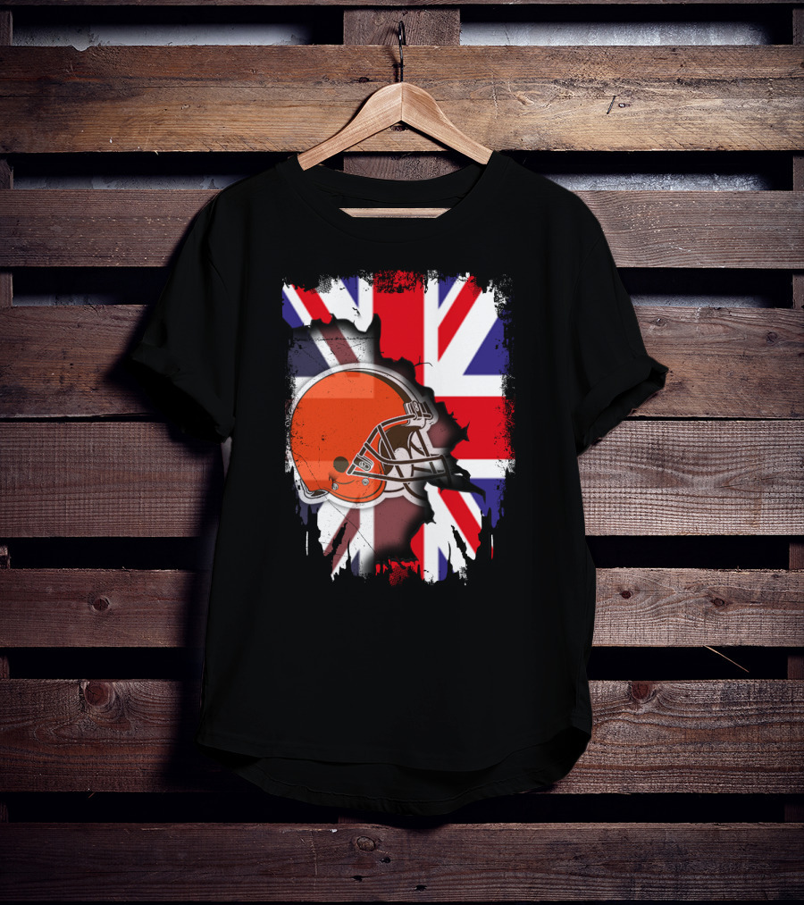Together United Kingdom Cleveland Browns Helmet Union Jack T-Shirt