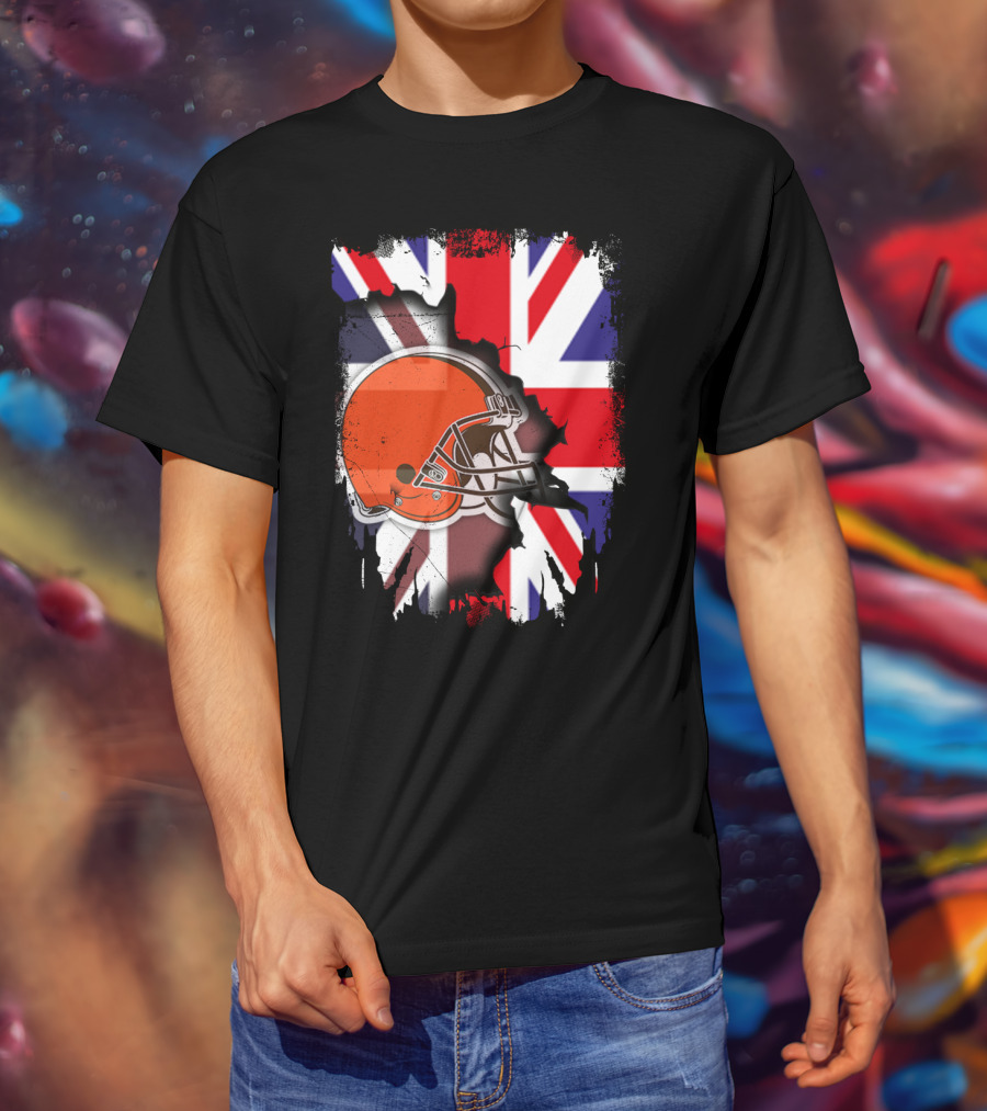 Together United Kingdom Cleveland Browns Helmet Union Jack T-Shirt